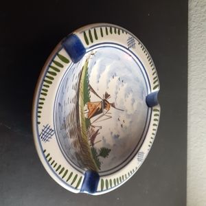 RARE EXQUISITE NEW Delfts Made in Holland 6" Windmill Ashtray.